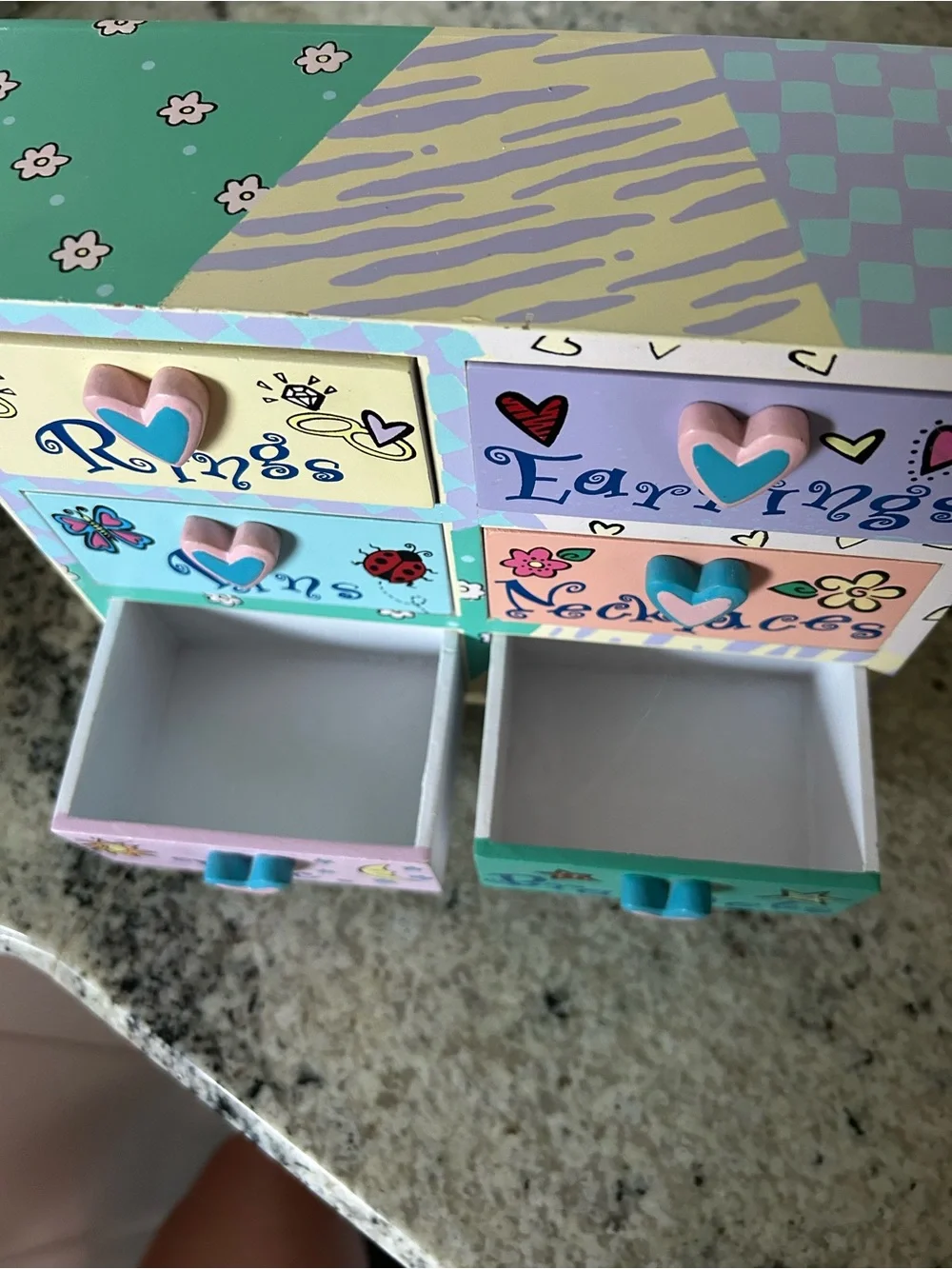 Y2K Pastel Heart Jewelry Organizer Box